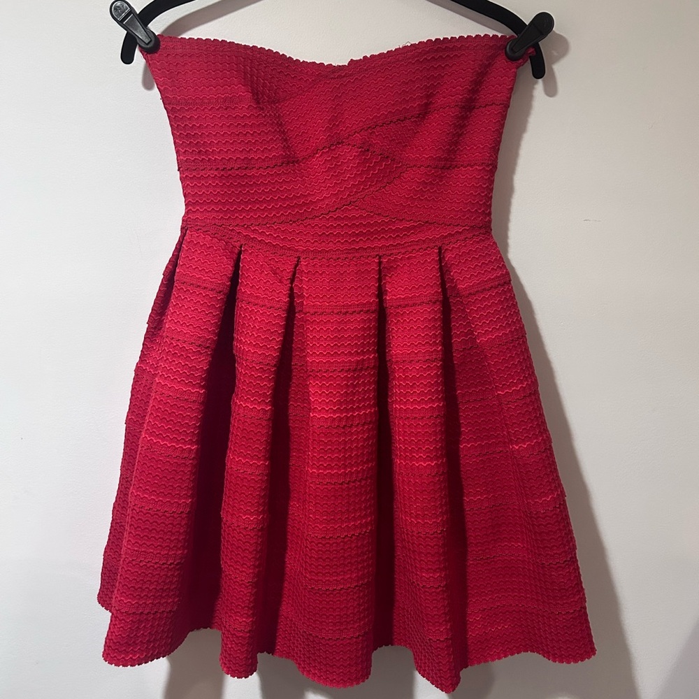 Dee Elle Vibrant Red Strapless Dress